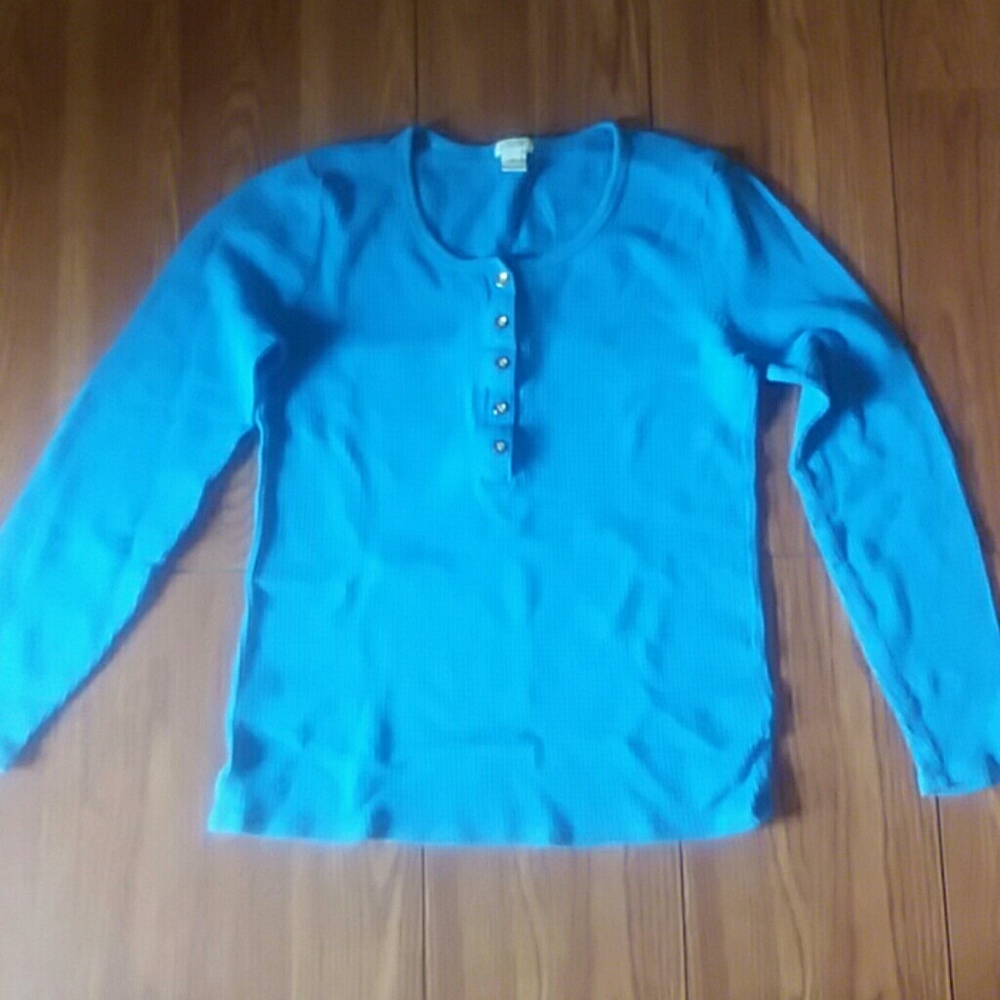 J. Crew Woman blue long sleeve blouse Top Medium